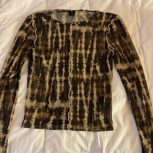 Urban outfitters tie dye sheer mesh top